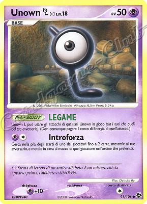 091 / 106 Unown L LIV.18 comune (IT) -NEAR MINT-