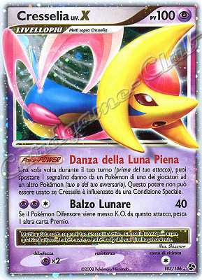 103 / 106 Cresselia LIV.X rara livello X foil (IT) -NEAR MINT-