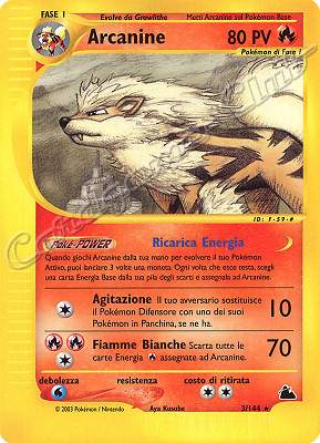 003 / 144 Arcanine rara (IT) -NEAR MINT-