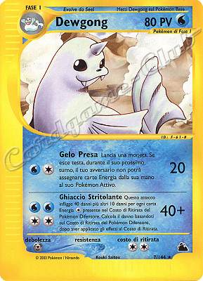 007 / 144 Dewgong rara (IT) -NEAR MINT-