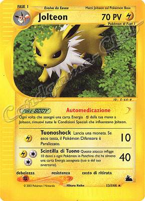013 / 144 Jolteon rara (IT) -NEAR MINT-