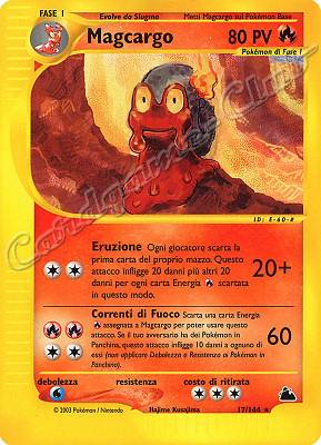 017 / 144 Magcargo E- 60 rara (IT) -NEAR MINT-