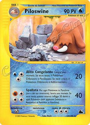 024 / 144 Piloswine rara (IT) -NEAR MINT-