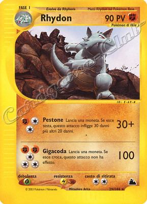 029 / 144 Rhydon rara (IT) -NEAR MINT-