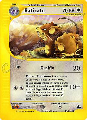 089 / 144 Raticate comune (IT) -NEAR MINT-