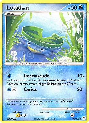 092 / 132 Lotad LIV.13 comune (IT) -NEAR MINT-