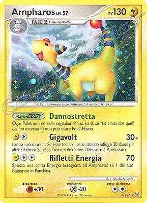 001 / 127 Ampharos LIV.57 rara foil (IT) -NEAR MINT-