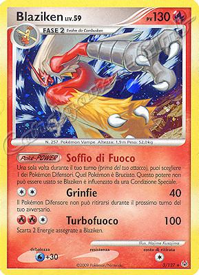 003 / 127 Blaziken LIV.59 rara foil (IT) -NEAR MINT-
