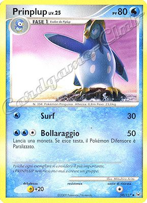059 / 127 Prinplup LIV.25 non comune (IT) -NEAR MINT-