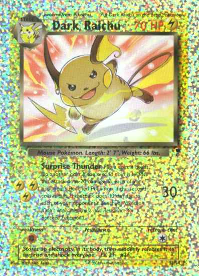 S3/S4 P Dark Raichu MAXI foil reverse (EN) -NEAR MINT-