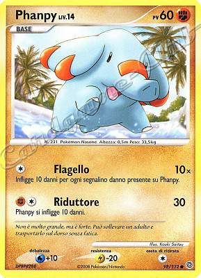 098 / 132 Phanpy LIV.14 comune (IT) -NEAR MINT-