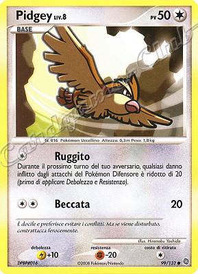 099 / 132 Pidgey LIV.8 comune (IT) -NEAR MINT-