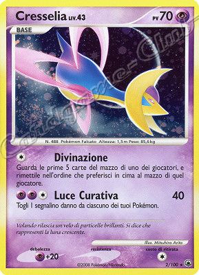 002 / 100 Cresselia LIV.43 rara foil (IT) -NEAR MINT-