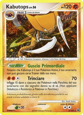 006 / 100 Kabutops LIV.56 rara foil (IT) -NEAR MINT-