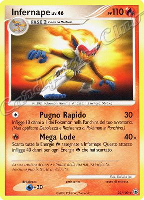 022 / 100 Infernape LIV.46 rara (IT) -NEAR MINT-