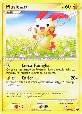 028 / 100 Plusle LIV.27 rara (IT) -NEAR MINT-
