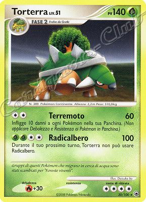 030 / 100 Torterra LIV.51 rara (IT) -NEAR MINT-