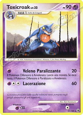 031 / 100 Toxicroak LIV.32 rara (IT) -NEAR MINT-