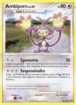 035 / 100 Ambipom LIV.34 non comune (IT) -NEAR MINT-