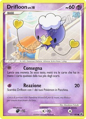 061 / 100 Drifloon LIV.18 comune (IT) -NEAR MINT-