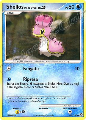 107 / 132 Shellos Mare Ovest LIV.25 comune (IT) -NEAR MINT-