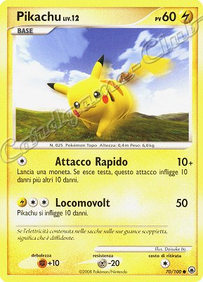 070 / 100 Pikachu LIV.12 comune (IT) -NEAR MINT-