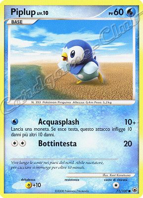 071 / 100 Piplup LIV.10 comune (IT) -NEAR MINT-