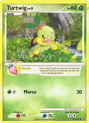 078 / 100 Turtwig LIV.9 comune (IT) -NEAR MINT-