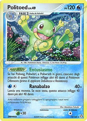 012 / 146 Politoed LIV.49 rara foil (IT) -NEAR MINT-