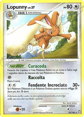 033 / 146 Lopunny LIV.37 rara (IT) -NEAR MINT-