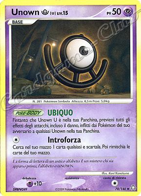 078 / 146 Unown U LIV.15 non comune (IT) -NEAR MINT-