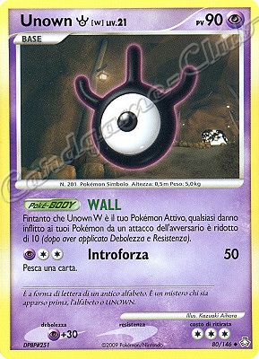 080 / 146 Unown W LIV.21 non comune (IT) -NEAR MINT-