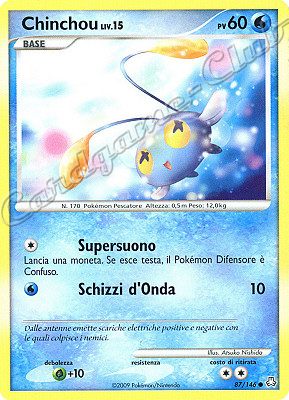 087 / 146 Chinchou LIV.15 comune (IT) -NEAR MINT-