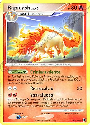 022 / 100 Rapidash LV.43 rara (IT) -NEAR MINT-