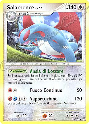 024 / 100 Salamence LV.66 rara (IT) -NEAR MINT-