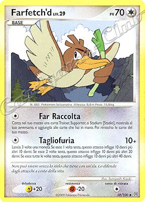 038 / 100 Farfetch'd LV.29 non comune (IT) -NEAR MINT-