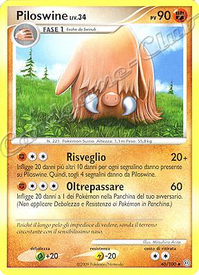 046 / 100 Piloswine LV.34 non comune (IT) -NEAR MINT-