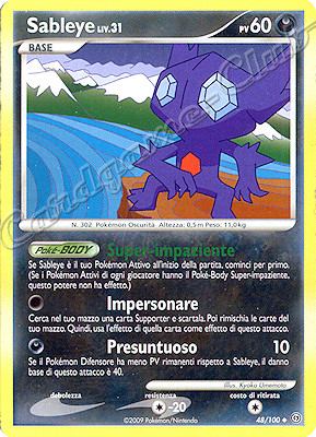 048 / 100 Sableye LV.31 non comune (IT) -NEAR MINT-