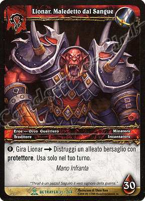 BETRAYER 031 / 264 Lionar, Maledetto dal Sangue non comune -NEAR MINT-
