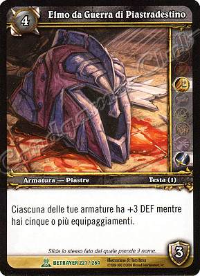 BETRAYER 221 / 264 Elmo da Guerra di Piastradestino non comune -NEAR MINT-