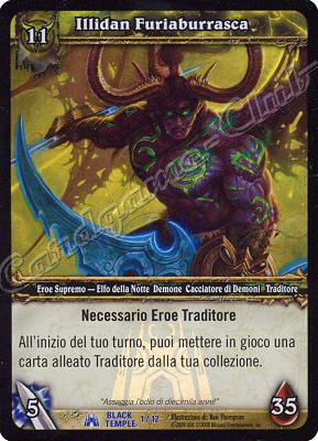 BLACK TEMPLE 01/12 Illidan Furiaburrasca rara foil -NEAR MINT-