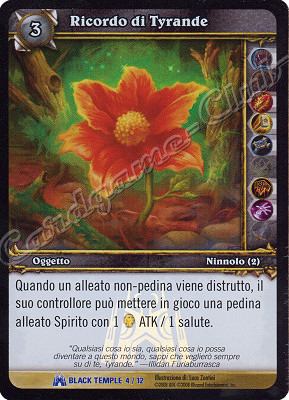 BLACK TEMPLE 04/12 Ricordo di Tyrande rara foil -NEAR MINT-