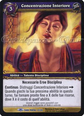 DARK PORTAL 072 / 319 Concentrazione Interiore rara (IT) -NEAR MINT-