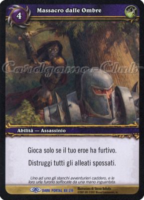 DARK PORTAL 088 / 319 Massacro dalle Ombre rara (IT) -NEAR MINT-