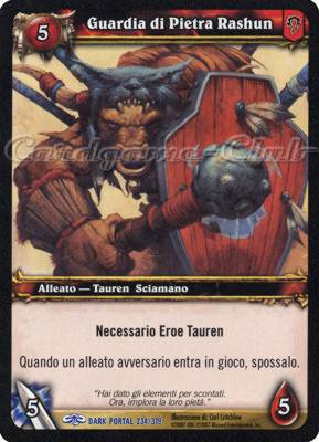 DARK PORTAL 234 / 319 Guardia di Pietra Rashun rara (IT) -NEAR MINT-