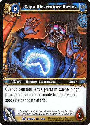 DRUMS 117 / 268 Capo Ricercatore Kartos rara -NEAR MINT-