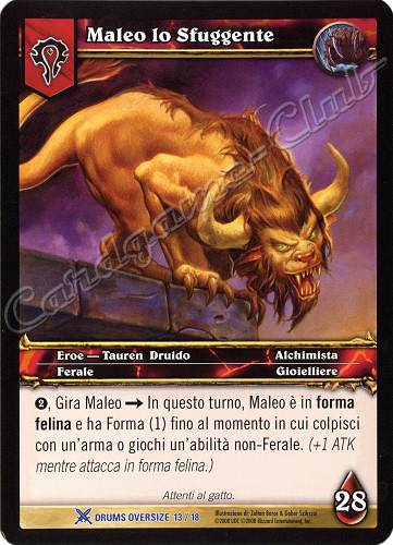 DRUMS OVERSIZE 13/18 Maleo lo Sfuggente rara oversize -NEAR MINT-