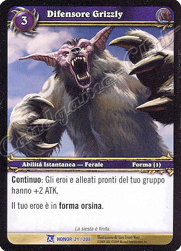 HONOR 021 / 208 Difensore Grizzly rara -NEAR MINT-