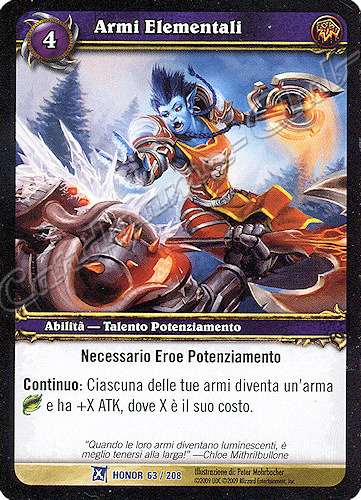 HONOR 063 / 208 Armi Elementali rara -NEAR MINT-