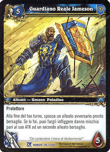HONOR 115 / 208 Guardiano Reale Jameson rara -NEAR MINT-